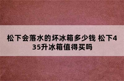 松下会落水的坏冰箱多少钱 松下435升冰箱值得买吗